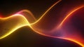 Abstract Flowing Particle Wave Network: Futuristic Data Visualization Mesh in Glowing Warm Gradient Colors Royalty Free Stock Photo