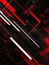 This abstract image captures the essence of technological chaos with a complex red and white pattern over a black Royalty Free Stock Photo