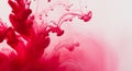 Abstract red ink dissolving in water creating swirling patterns pink Royalty Free Stock Photo