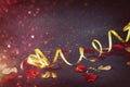 Abstract image of christmas festive ribbon decoration