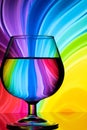 Abstract image of a glass for cognac on a colored background Royalty Free Stock Photo