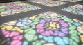 Stained Glass Light Patterns on Floor Royalty Free Stock Photo