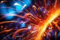 An abstract image of colorful sparks in an electric welding process Royalty Free Stock Photo
