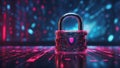 Cyberlock security padlock abstract cyber security data protection concept Royalty Free Stock Photo
