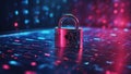 Cyberlock security padlock abstract cyber security data protection concept Royalty Free Stock Photo