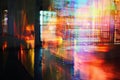 Abstract background showing data flowing through server room Royalty Free Stock Photo