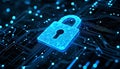 Digital Security Lock on Circuit Board Royalty Free Stock Photo