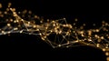 golden network glowing points lines Royalty Free Stock Photo