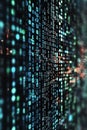 Digital Matrix of Binary Code in Motion
