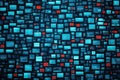 Abstract Digital Wall of Monitors Displaying Blue and Red Code Data Stream Technology Background Royalty Free Stock Photo
