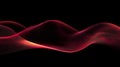 Futuristic Digital Waveform Abstract Background. Vibrant Red Particle Flow Technology Concept Royalty Free Stock Photo