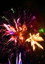 Exploding fireworks, digitally enhanced.