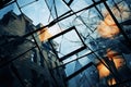 An abstract image of a distorted window view, distorting reality outside Royalty Free Stock Photo