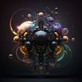 Abstract image of explosion at the subatomic level. Generative AI Royalty Free Stock Photo