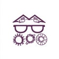 Abstract Image with Eyeglasses and Gears Royalty Free Stock Photo