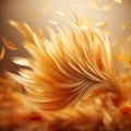 an abstract image of a feather flying in the air