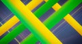Abstract Diagonal Green and Yellow Stripes Over Dark Blue Grid Background image photo Royalty Free Stock Photo