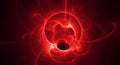 Intricate Red Fractal Art: Abstract Vortex of Energy and Light Royalty Free Stock Photo