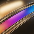 Abstract image features a curved, smooth metallic surface with a rainbow gradient of Royalty Free Stock Photo