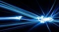 Abstract Blue Light Trails Streaking Across a Dark Black Background streaks Royalty Free Stock Photo
