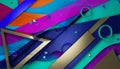 Vibrant Geometric Abstract Background with Dynamic Shapes and Colors Royalty Free Stock Photo