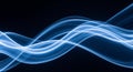 Abstract Blue Light Waves on a Dark Background flowing Royalty Free Stock Photo