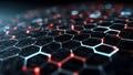 Digital Network Connection: Glowing Hexagons Abstract Background Image Royalty Free Stock Photo