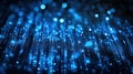 Abstract Blue Digital Rain and Bokeh Background Royalty Free Stock Photo