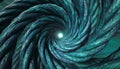 Abstract Spiraling Teal Tunnel with Glowing Light Royalty Free Stock Photo