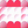 Abstract Pink and Red Heart Pattern with Vertical Stripes Royalty Free Stock Photo