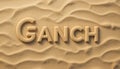 Minimal Sand Texture Background with Engraved Text Royalty Free Stock Photo