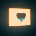 Heart-Shaped Balloon Shadow Projected on a Square Light Source Royalty Free Stock Photo