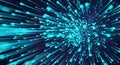 Abstract teal burst with light trails and cosmic stars background Royalty Free Stock Photo