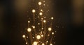 Vertical Golden Light Particles Rising on Neutral Background Royalty Free Stock Photo