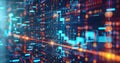 Abstract Digital Data Visualization with Binary Nodes Royalty Free Stock Photo