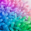 Abstract image featuring a close-up of multicolored, tubular structures resembling Royalty Free Stock Photo