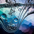 Abstract image featuring a close-up of water droplets and bubbles suspended in liquid, creating Royalty Free Stock Photo