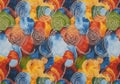 Abstract image featuring a colorful pattern of overlapping spirals Royalty Free Stock Photo
