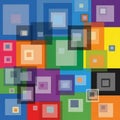 Abstract image featuring a colorful pattern of overlapping squares and rect Royalty Free Stock Photo