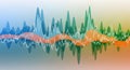 Abstract image featuring colorful sound wave patterns. Overlapping Royalty Free Stock Photo