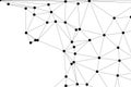 Abstract image featuring a connected network of black dots and lines on a white background, representing modern technology and Royalty Free Stock Photo