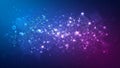 Dominant colors are blue and purple, creating a gradient effect across the Royalty Free Stock Photo