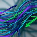 Abstract image featuring a dynamic arrangement of arrows Royalty Free Stock Photo