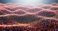 Abstract image featuring a dynamic wave-like pattern composed of numerous Royalty Free Stock Photo