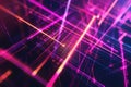 Abstract Background with Intersecting Neon Lines and Glowing Points