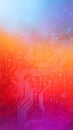 High-Tech Abstract Panorama with Glowing Data Pathways and Futuristic Electronic Circuits Royalty Free Stock Photo