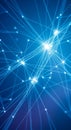 Abstract image featuring interconnected glowing lines and nodes against a blue Royalty Free Stock Photo