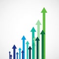 Abstract image featuring multiple upward-pointing arrows Royalty Free Stock Photo