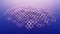 Abstract hexagonal pattern in vibrant purple and blue gradient background Royalty Free Stock Photo