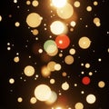 Abstract image featuring numerous bokeh light effects against a dark background Royalty Free Stock Photo